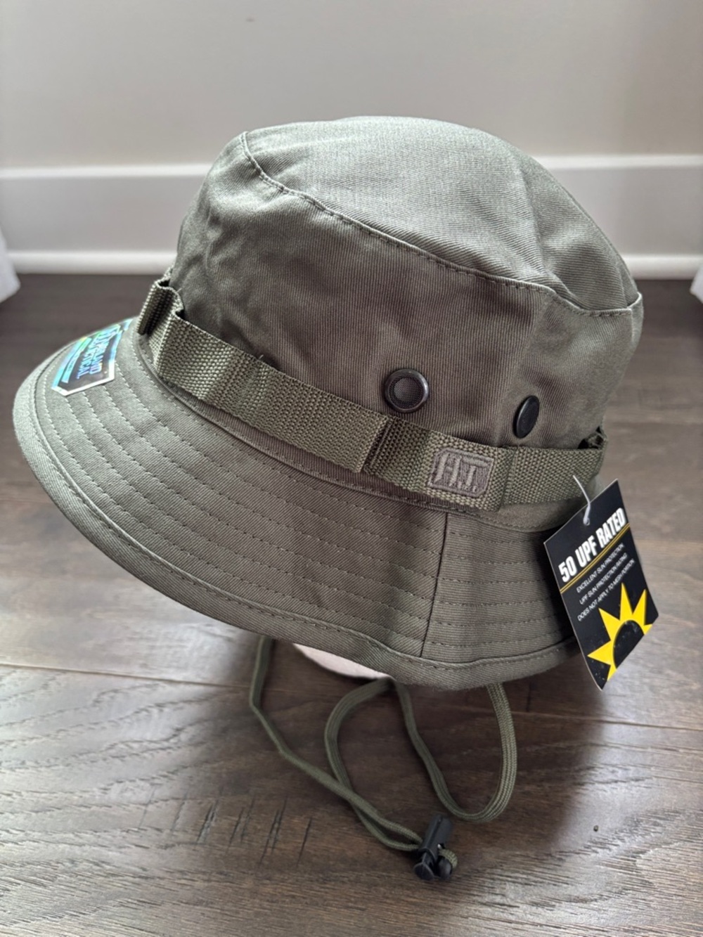 Highland Tactical Boonie Hat, UPF 50%, adjustable chin strap,vented